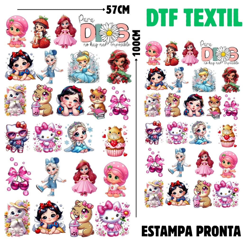 DTF Textil Aplique Termocolante Para Tecidos Estampa Prontas Envio no Mesmo Dia 6060-32