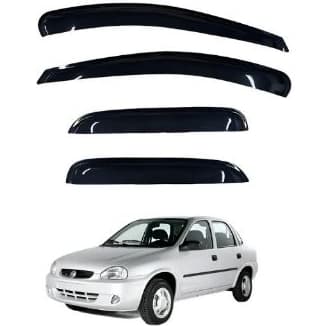 Calha Defletor de Chuva Chevrolet Corsa Classic/Wagon/Sedan 1994 a 2015 4 Portas Acrílico Fumê Ecoflex