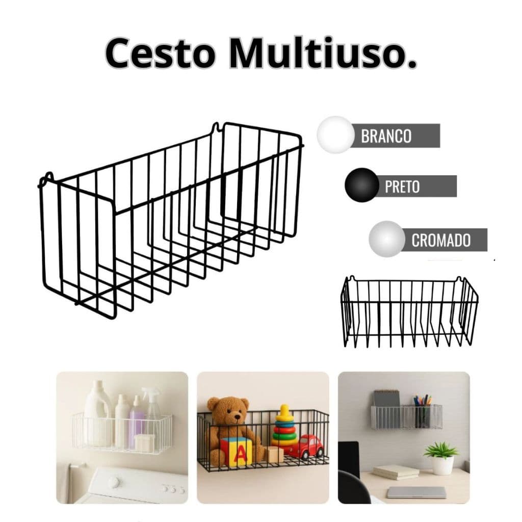 Cesto Multiuso Organizador Aramado N2 - 25x11cm