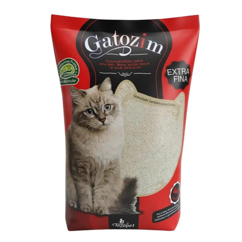 Granulado Sanitário para Gatos Gatozim Extra Fina 4kg | Alta Absorção e Controle de Odor