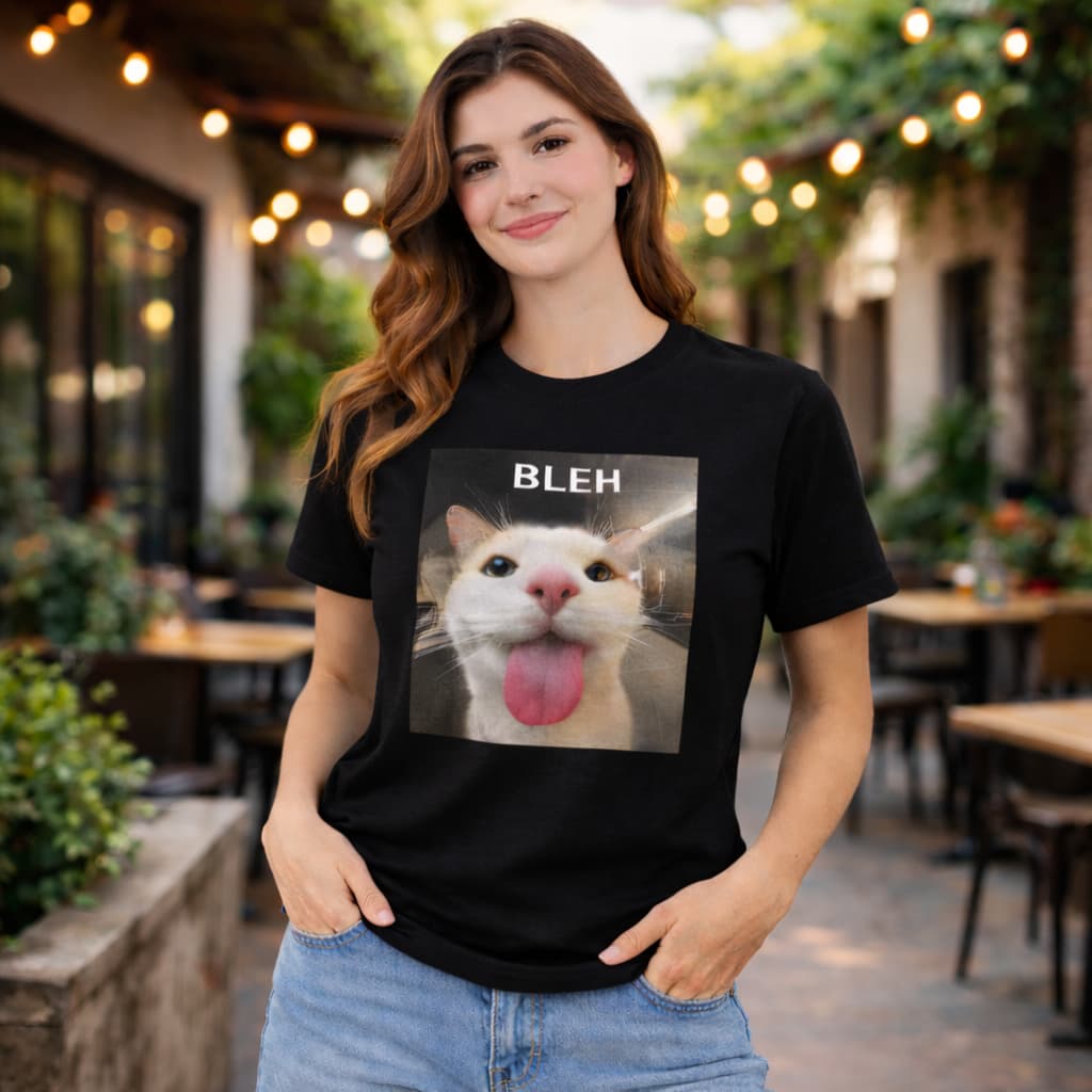 Camiseta Feminina Premium Estampa Moda Divertida Gato Meme Algodão Casual