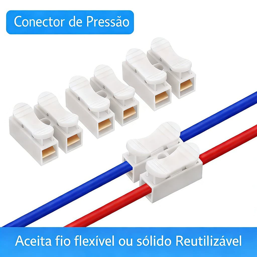 10/20/30/40 Conector de Pressão 2 via para fios duplo ou tripla  Emenda Sem Solda Sem Parafusos