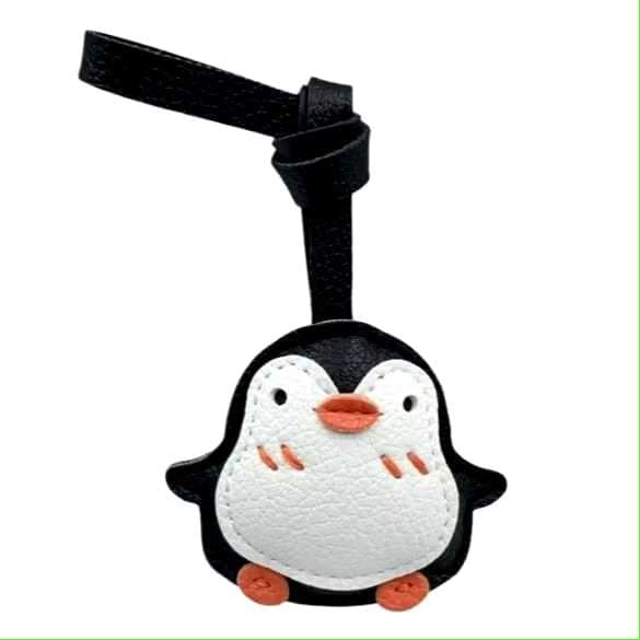 Chaveiro Charme Pinguim 6cm | Couro Sintético | Pingente Fofo para Bolsa e Mochila
