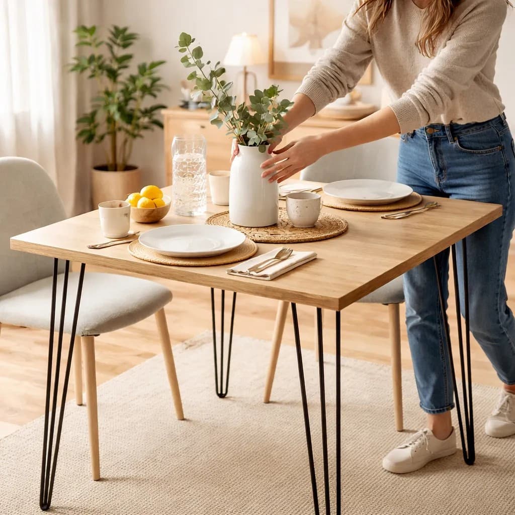 Mesa de Jantar Compacta e moderna 4 lugares Design Elegante e Espaço Aconchegante
