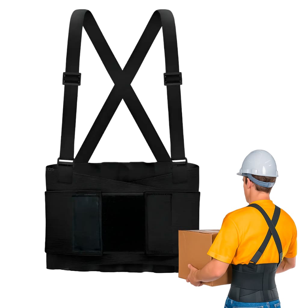 Cinta Ergonômica Reforçada Proteção Coluna Lombar Abdominal Obras Construção Civil Epi
