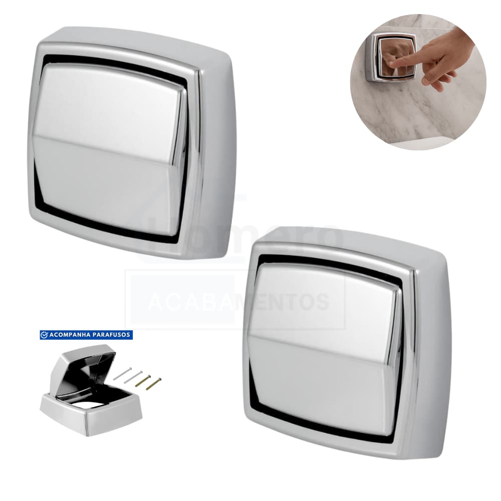 Kit 2 Acabamento Válvula Descarga Banheiro Hydra Max Docol / Deca Cromado