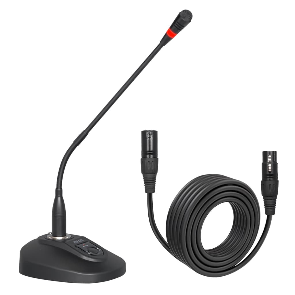 Microfone Gooseneck De Mesa Haste 60cm Para Conferência Igreja Eventos MQ60 TKLBLS