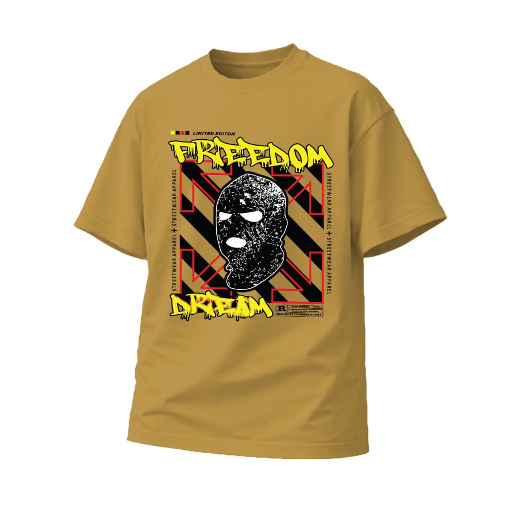 Camiseta Freedom Dream Streetwear Masculina - Rosto escondido, estilo à mostra
