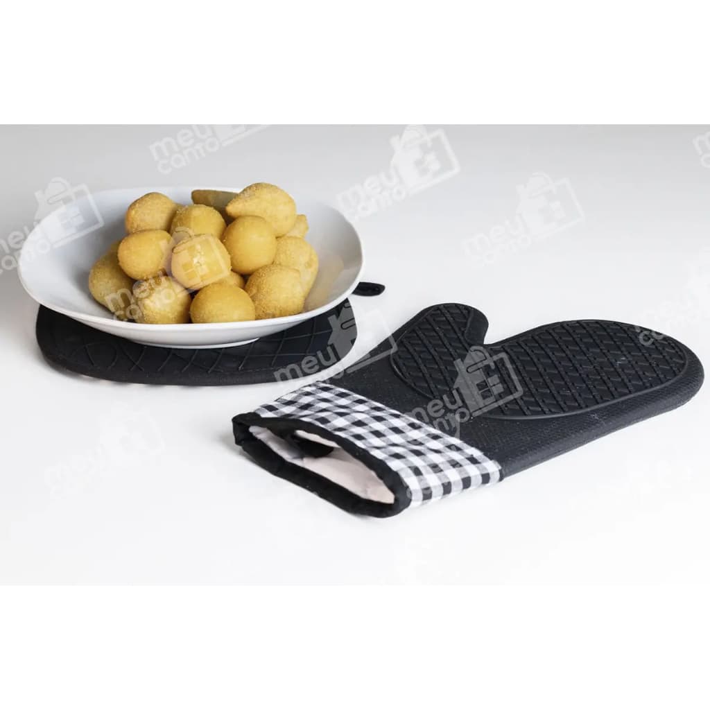 Kit Luva Térmica e Forma de Silicone 230°c Panelas Formas Bolo Pudim