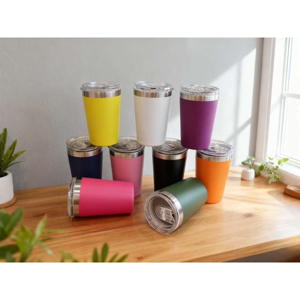 Copo térmico de água portátil  multiusos colorido de aço inoxidável com tampa