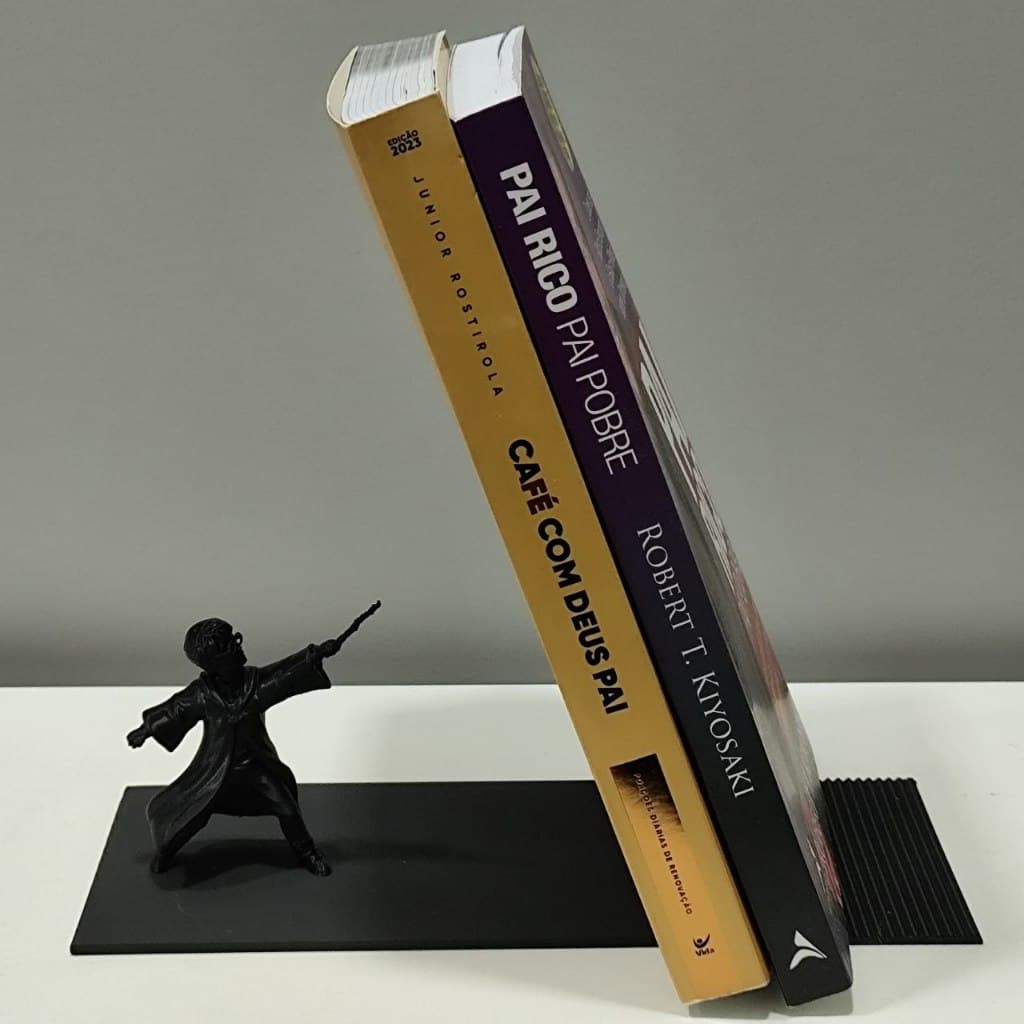 Suporte Livros Harry Potter 18cm Premium + Resistente Mágico Bookend Decoração Geek Estante Organizador Aparador Livro