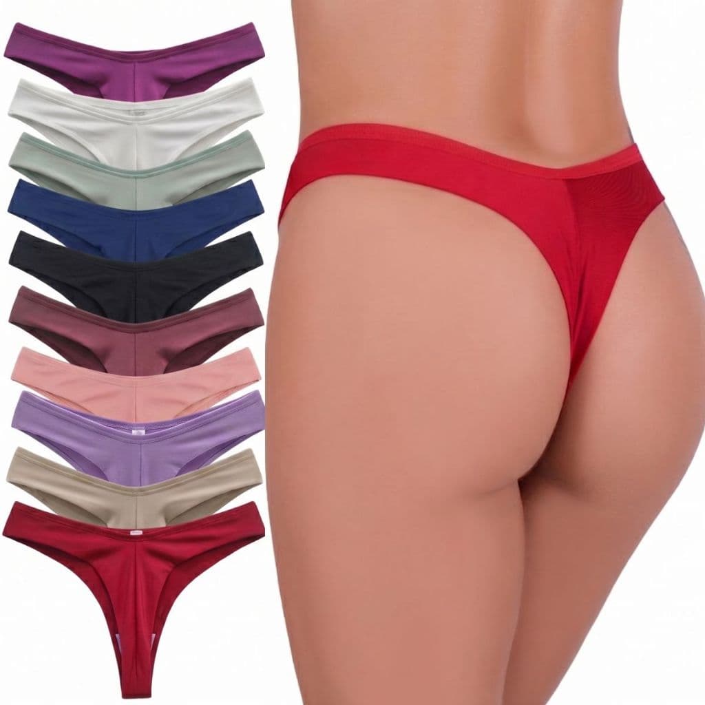 KIT Com 5 ou 10 Calcinhas Fio Duplo Conforto Levanta Bumbum  Forro em Algodão