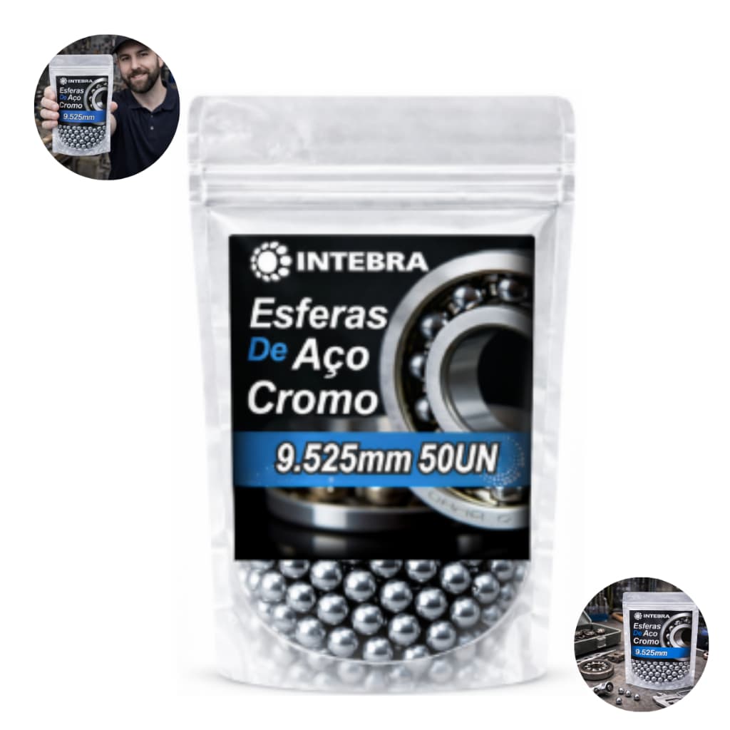Esfera de Aço Cromo 9.525mm - 50 Unidades