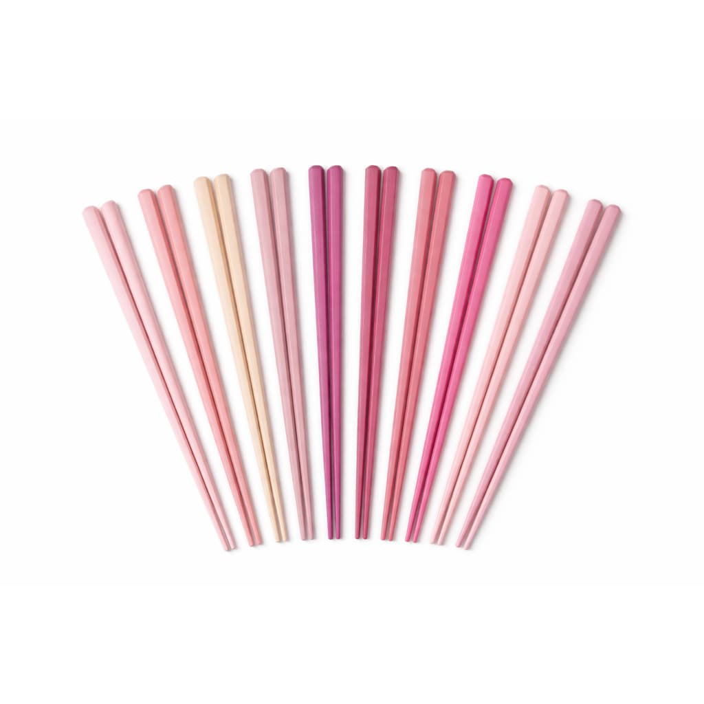 Kit 10 Hashis Japonês Rosa Resistente Decorativo Reutilizável 24cm