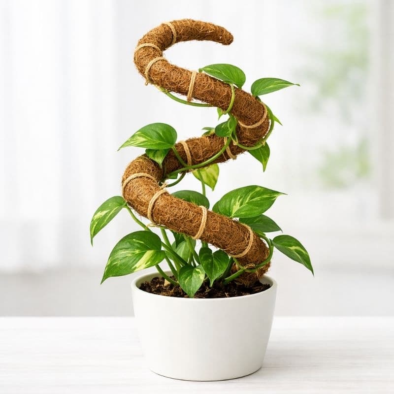 Kit 3 ou 2 ou 1 Tutor de Fibra de Coco 60cm Flexível para Plantas Trepadeiras Monstera Jiboia Suporte Natural