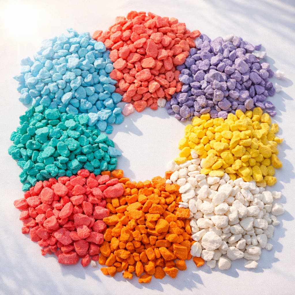 Quartzo Colorido Premium / Areia Colorida para Velas Oratório, Aquários e Terrários