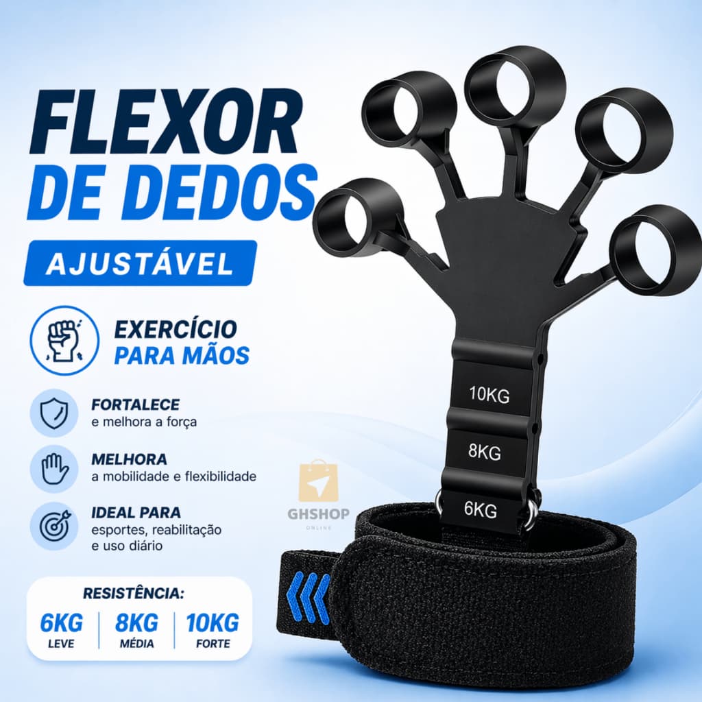 Exercitador de Dedo Punho Hand Grip Ajustável Fisioterapia Exercício Para Mãos