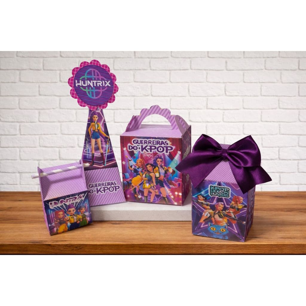ENVIO RÁPIDO PEGUE E MONTE Kit personalizado GUERREIRAS DO KPOP l HUNTRIX  Lembrancinhas Festas l Fazemos todos os temas