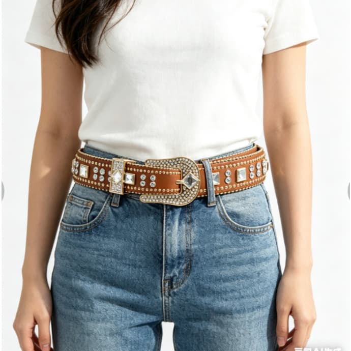 Cinto Feminino Country em Strass Brilhos Ocidental