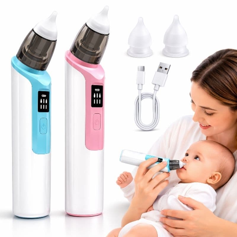 Aspirador Nasal Sugador Infantil Bebê Recarregável 6 Velocidades Silicone Ajustável