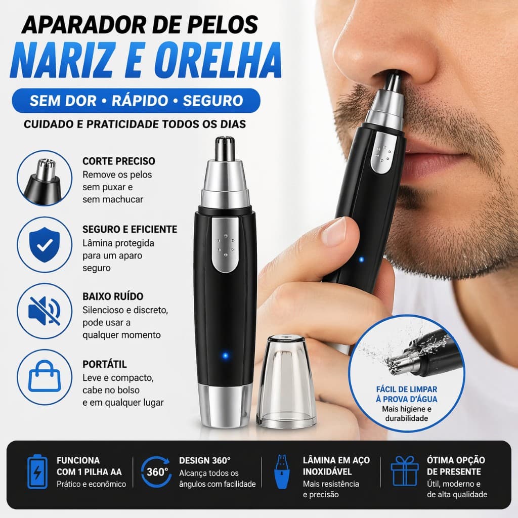 Aparador e Removedor de Pelos Nariz e Orelha Premium