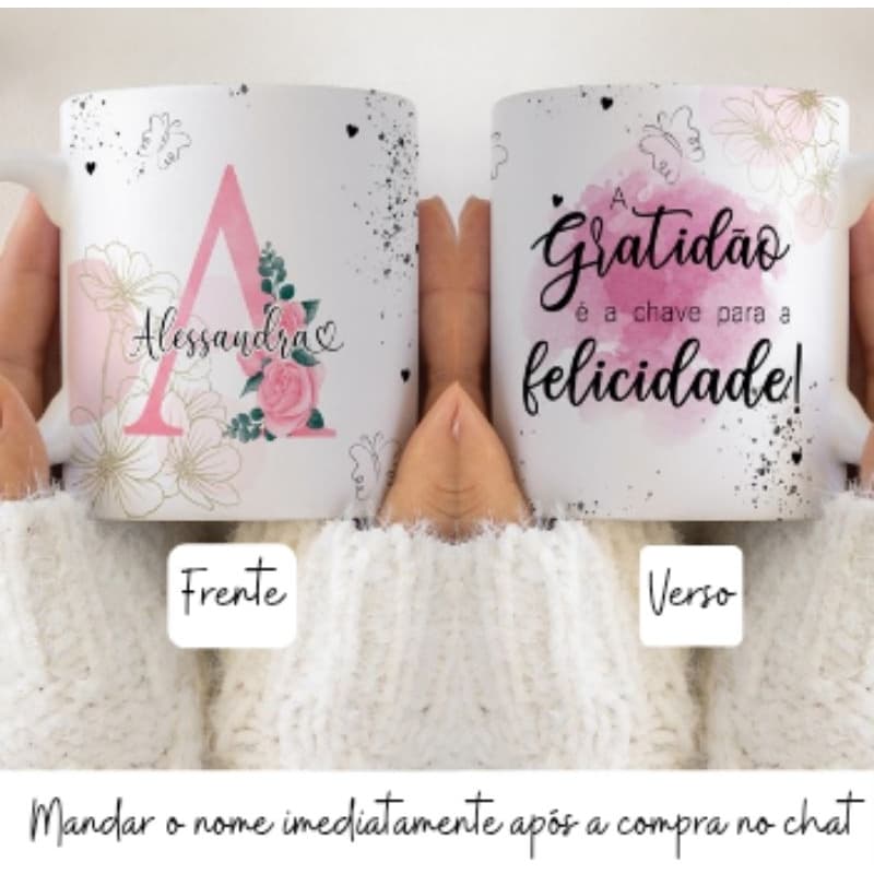 Caneca Personalizada com Nome + Frase Motivacional | Presente Criativo Mãe Amiga | Caneca Exclusiva Café
