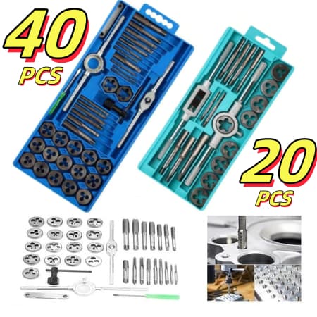 Kit Macho E Tarracha Jogo 40/20/12 Peças Para Aço Madeira Alumínio