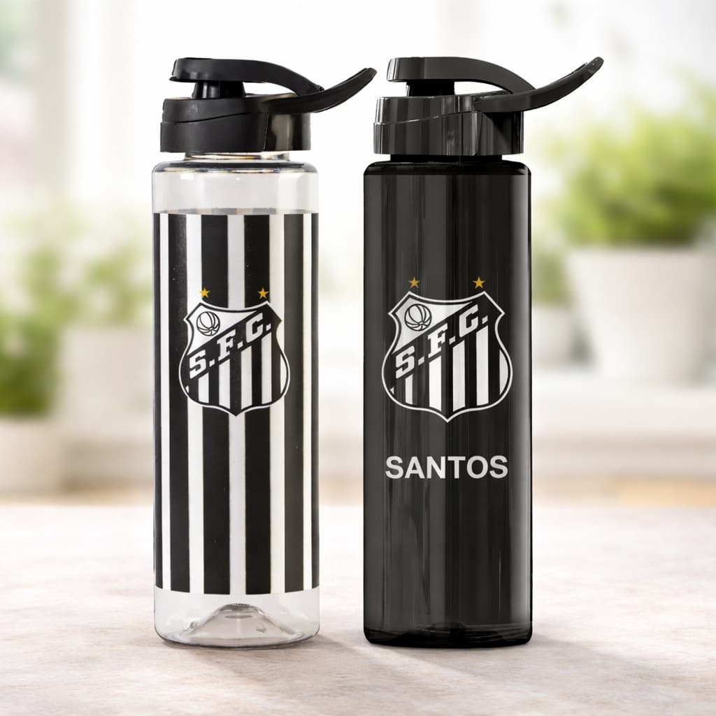 Garrafa de Água Time Santos Futebol Clube Oficial Licenciado Peixão