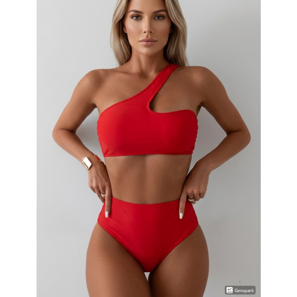 Biquíni Ombro Só Hot Pant Top com Abertura Bojo Removível Moda Praia Elegante 2026