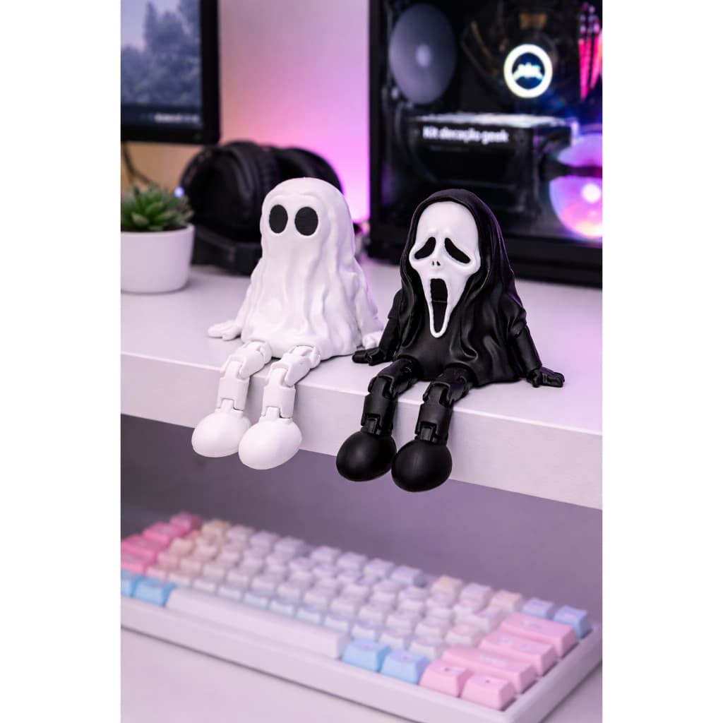 Fantasminha e Ghostfac Decoração Setup Gamer