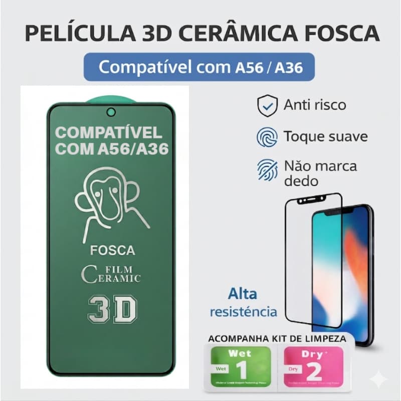 Película De Cerâmica Fosca 3D Não Quebra Celular Película Compatível Para Samsung Galaxy A56