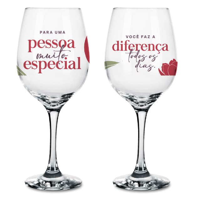 Presente dia das maes taça vinho personalizada 385ml vidro vermelho para mae ou pessoa especial com caixa presente taca