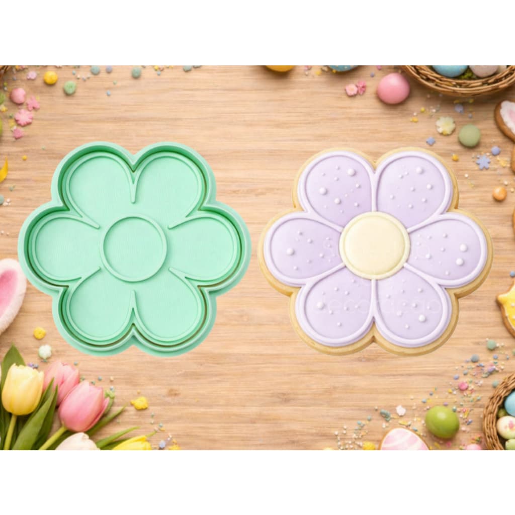 Cortador de pão molde de  flor infantil, para cortar sanduíches, decorar lancheira, acompanha carimbo