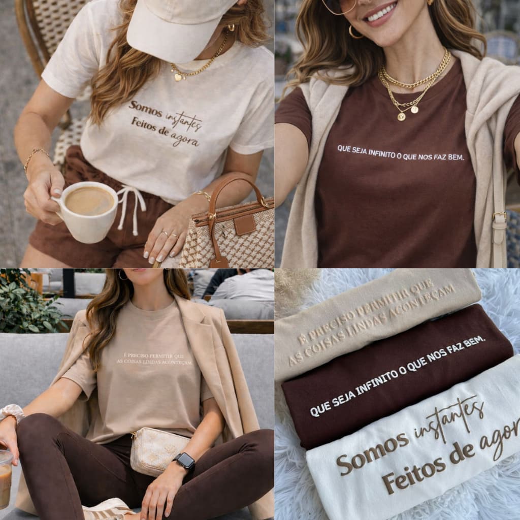 Camiseta Feminina 100% Algodão Estampada do Tamanhos P ao G1 - T-shirt Feminina Estilosa