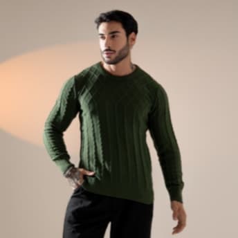 Suéter de Tricot Premium com Textura em Relevo e Acabamento de Luxo Inverno 26