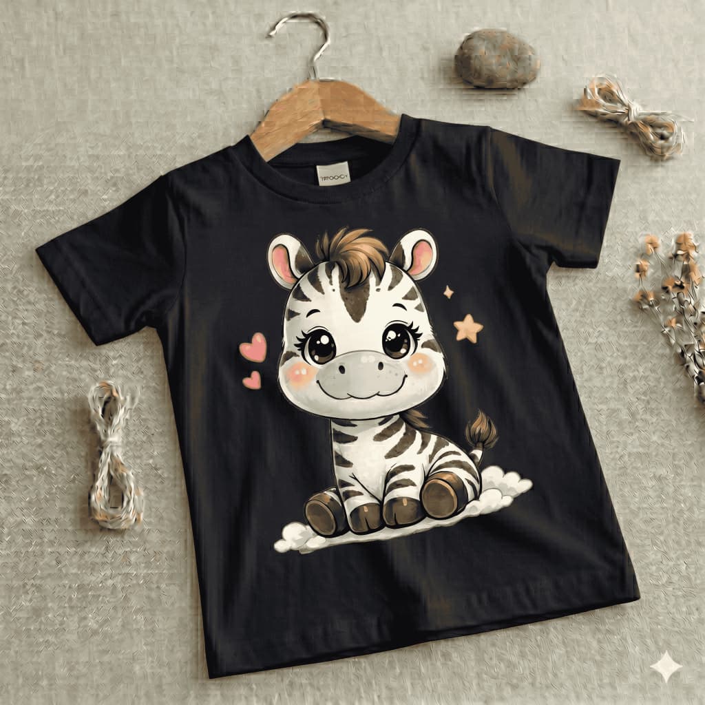 Camiseta Infantil Kids Safari Baby Zebra 100% Conforto