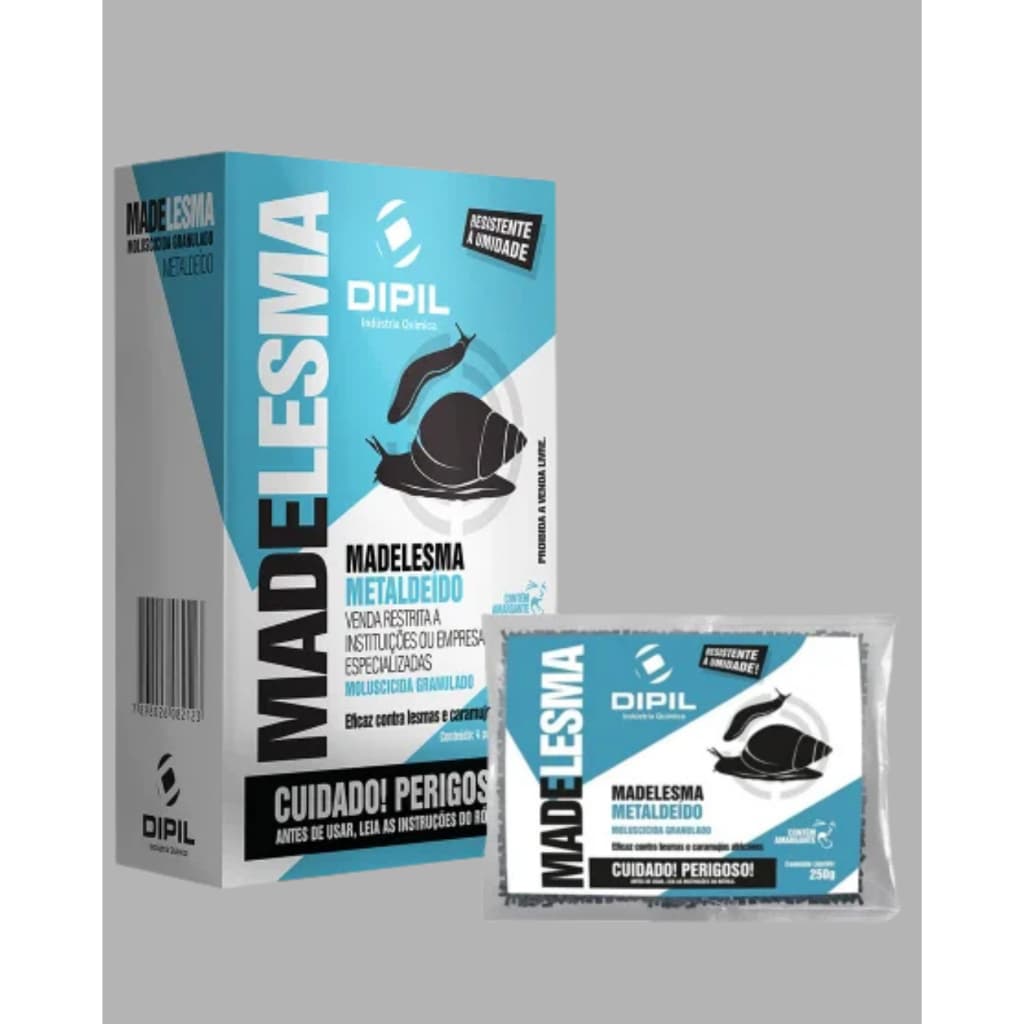 MADELESMA DIPIL - CONTROLE CONTRA LESMAS E CARAMUJOS - 1KG OU 250G.
