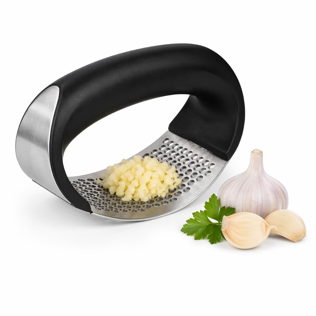 Triturador de Alho Manual em Aço Inox – Amassador de Alho Profissional Fácil de Usar