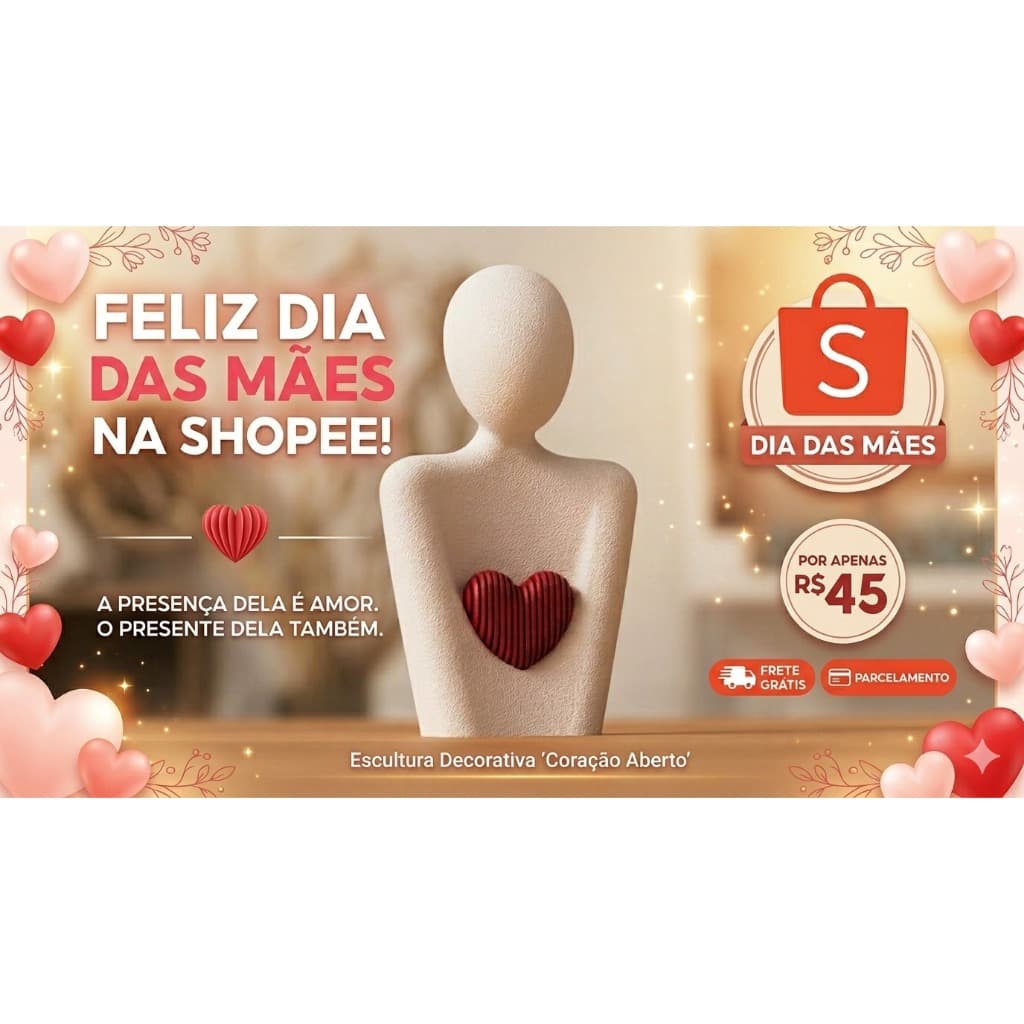DIA DAS MÃES | ESCULTURA CORAÇÃO