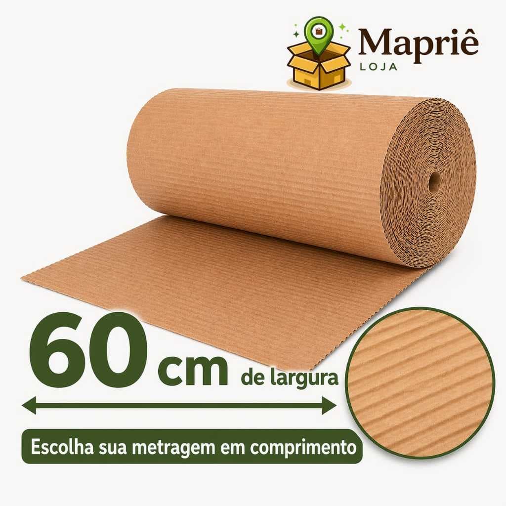 Bobina de Papelão 60cm de largura ESCOLHA SEU COMPRIMENTO proteção de objetos, pisos e bancadas