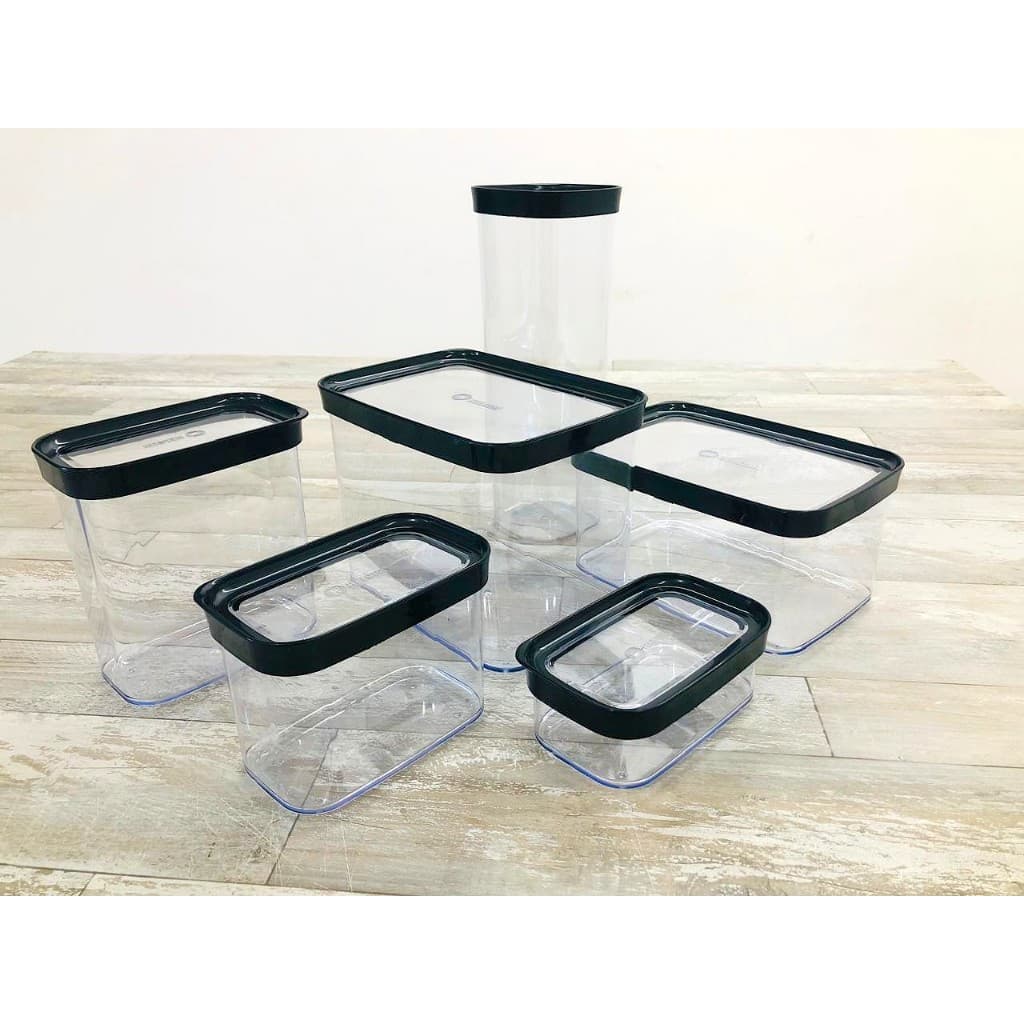 Kit Completo de 6 Potes Herméticos para Organização de Mantimentos - HELSIM
