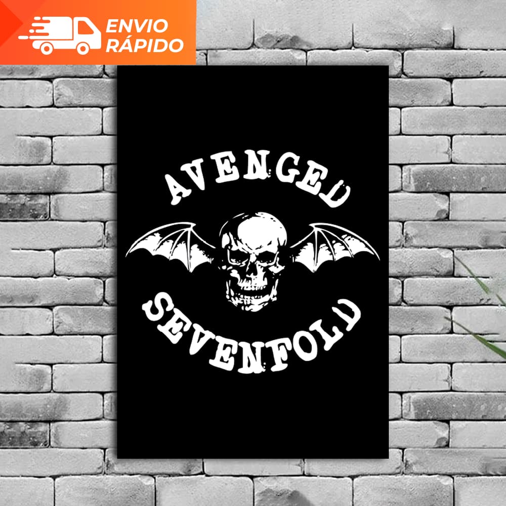 Quadro Decorativo Avenged Sevenfold MDF Adesivado Placa Quadro Rock Banda Fita Dupla Face Poster