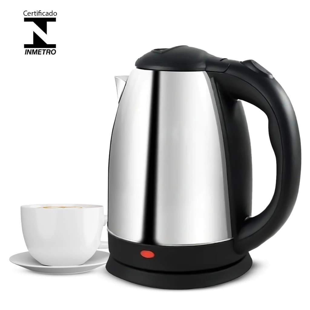 Chaleira Elétrica Térmica Inox 1,8L com Tampa Bule Moderno Resistente Cozinha Prática Rápida Segura