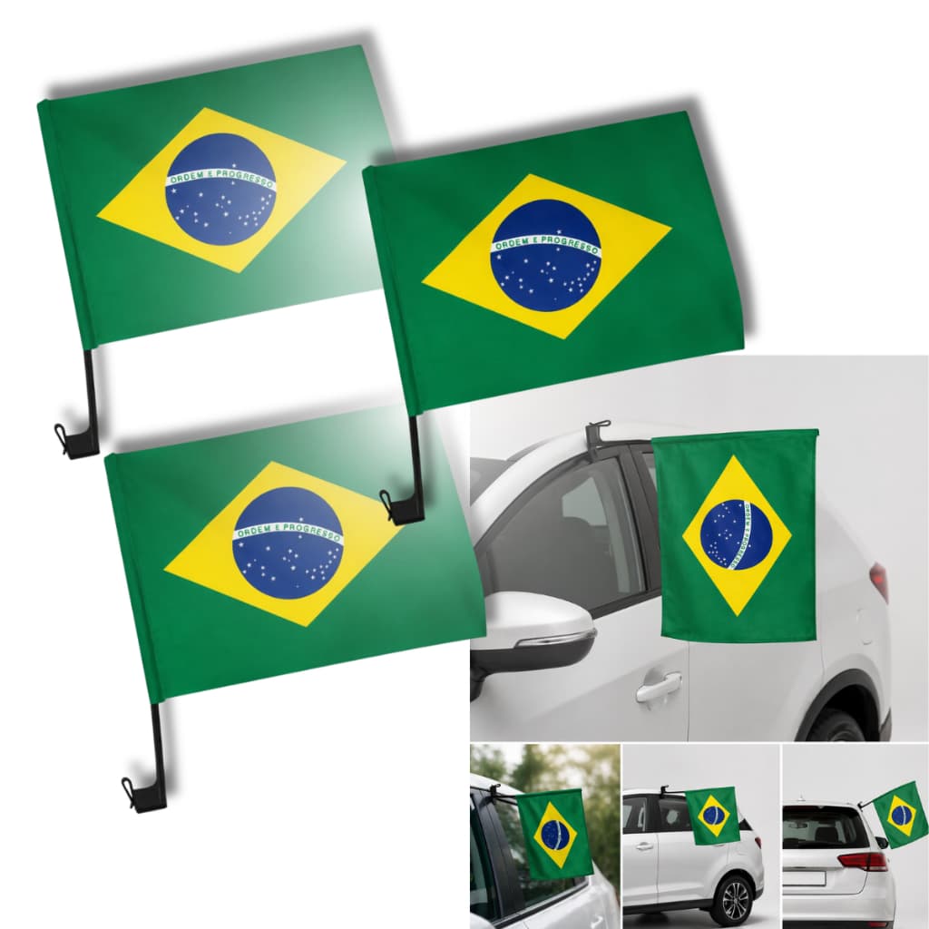 Bandeiras Brasil Carro Copa do Mundo 1/2/4/8/10 Unidades Tecido Resistente Fácil
