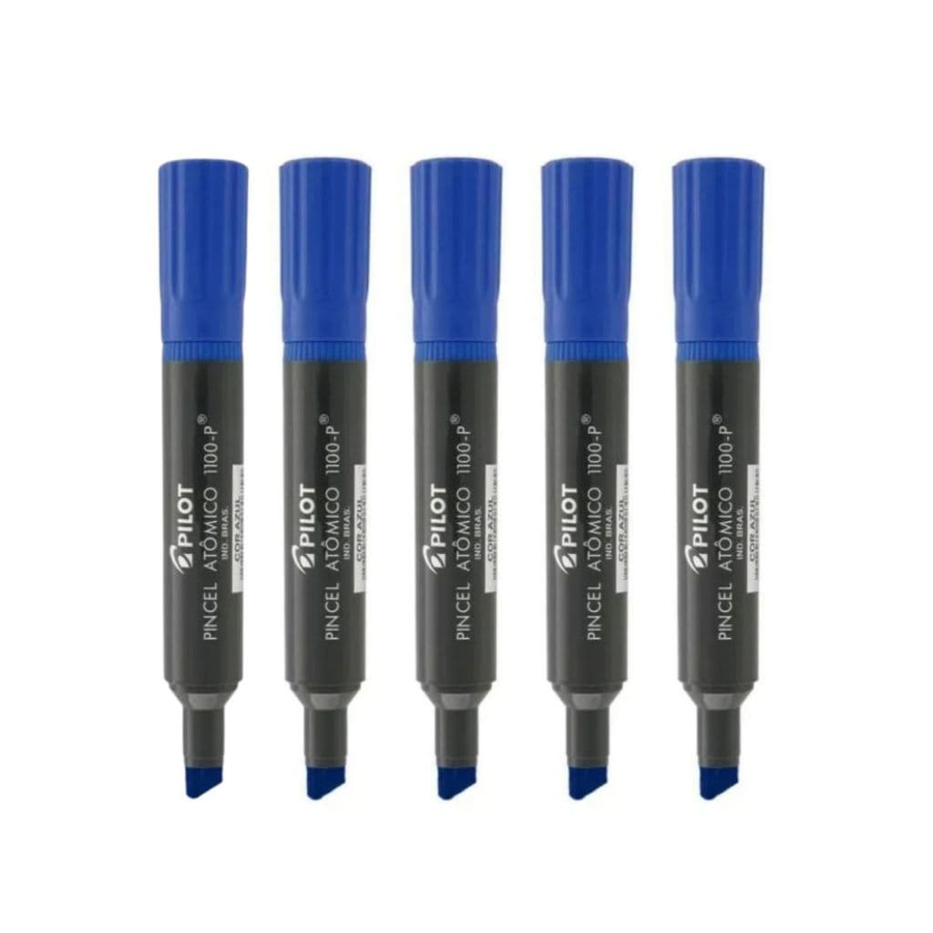 Kit 5 pincel atomico Pilot pen 1100 azul preto vermelho