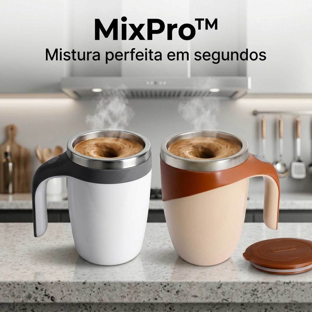 Caneca Misturadora Elétrica Automática Inox 380ml Mixer Café Whey Portátil MixPro™ - Sortida