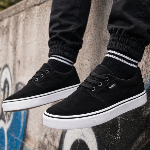 Tênis Skate Skatista Masculino Feminino Camurça Preto