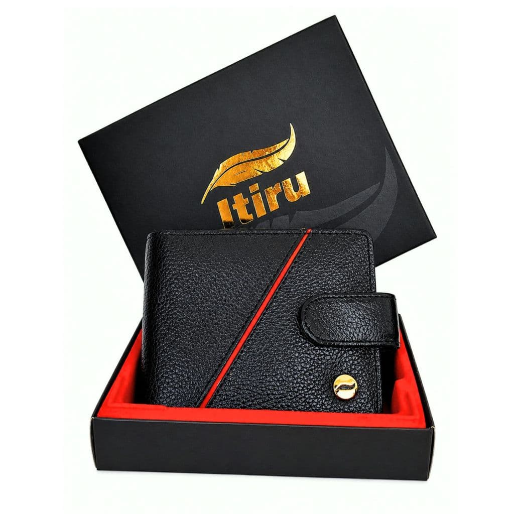 Carteira Masculina De Couro Legítimo Luxo Presente Para Homem - Itiru Premium Vaqueta Porta Cartão Moedas
