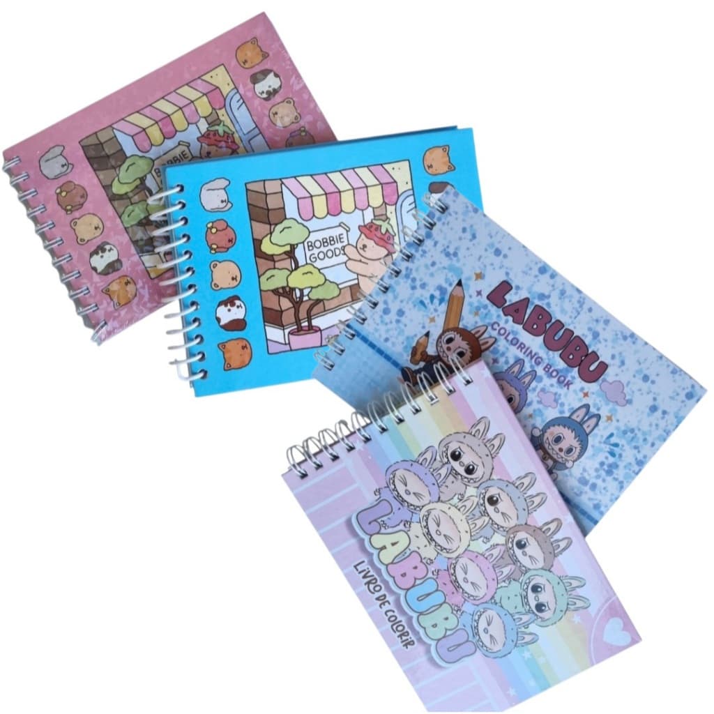 Livros De Colorir Ursinho Bubu Capa Dura Com Folha De Acetato 180g Caderno De Pintura