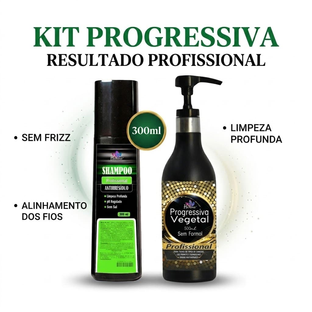 Kit Progressiva Havana 500ml + Shampoo Antirresíduo 300ml | Alisamento Profissional Sem Formol